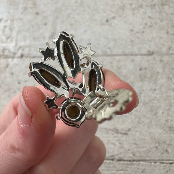 Vintage Moonglow Glass Star Accents 60s Clip On Earrings - Picture 4 of 6